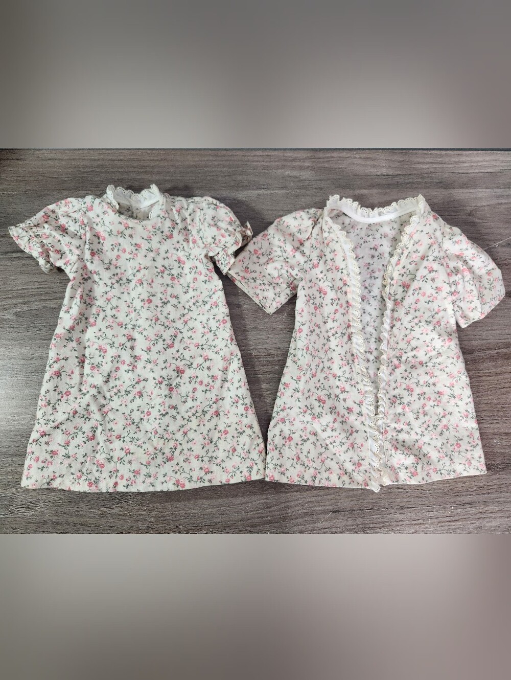 Vintage Dolls Delight Floral Nightgown & Robe For 18" Dolls